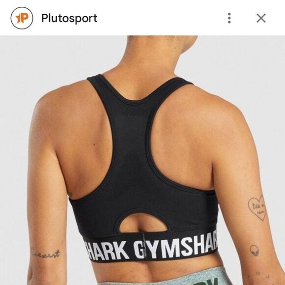 Gymshark Black Sports Bra Seamless Racerback Size M - Picture 2 of 8